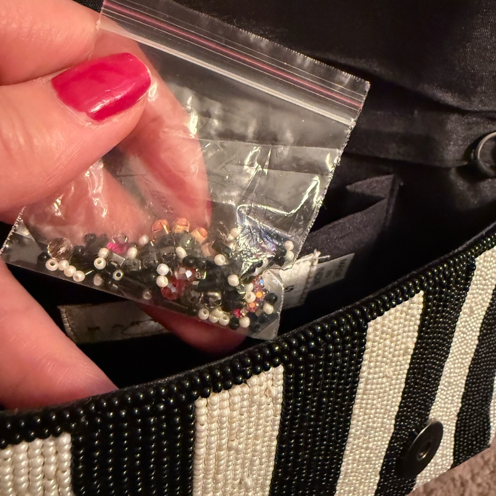 Mary Frances Black and Pink Floral Mini Bag - Picture 11 of 13